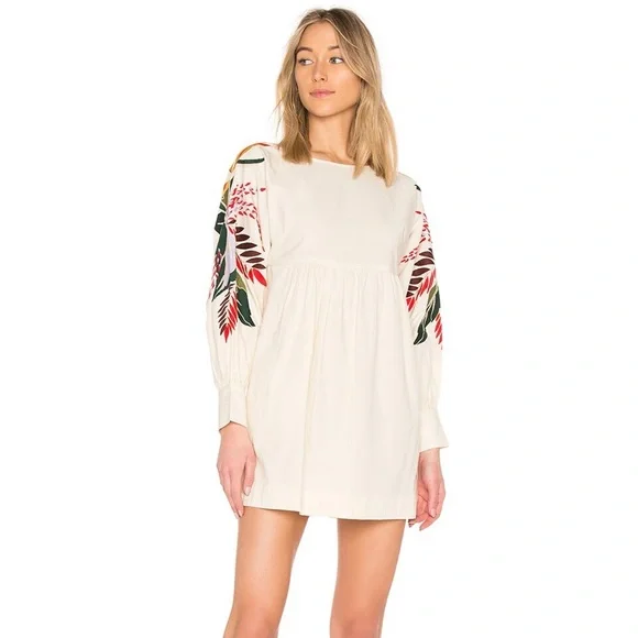 sachin and babi light blue dress Free People Wild Horses Embroidered Mini Dress in Ivory